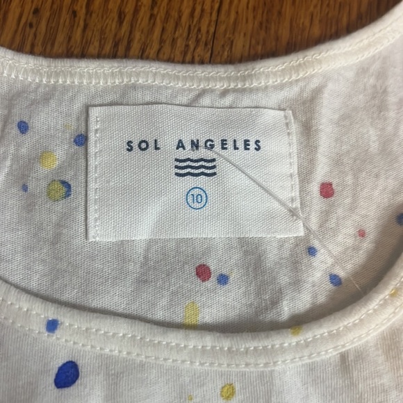 NWT Sol Angeles Girl’s Cream Splatter Dress Size 10 - Picture 3 of 6